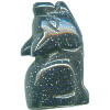 10x20mm 3-D Blue Goldstone HOWLING COYOTE/WOLF Animal Fetish Bead