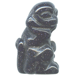 12x20mm Blue Goldstone 3-D MONKEY Animal Fetish Bead