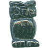 11x20mm Blue Goldstone 3-D OWL Animal Fetish Bead