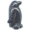 12x22mm Blue Goldstone 3-D PENGUIN Animal Fetish Bead