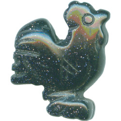 16x20mm Blue Goldstone ROOSTER Animal Fetish Bead