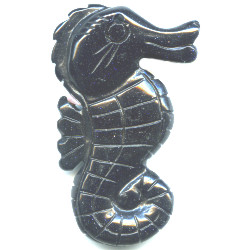 30x50mm Blue Goldstone SEAHORSE Pendant/Focal Bead