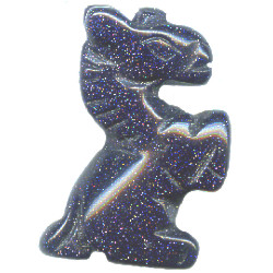 20mm Blue Goldstone 3-D UNICORN Bead