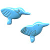 12x20mm Block Matrix Turquoise (Simulated) HUMMINGBIRD Animal Fetish Beads