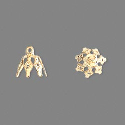 7x7mm Gold Plated Brass 7-Prong Filigree BELL CAPS (Medium)