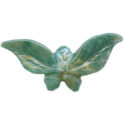 32x60 African Bloodstone Stylized BAT Animal Fetish Pendant/Focal Bead