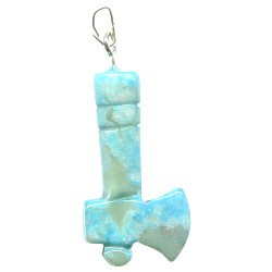 12x26mm Blue Sediment Jasper (Dyed) TOMAHAWK Charm/Pendant - with Loop & Bail