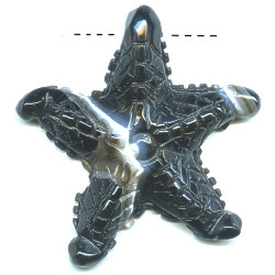 58x60mm Black Sardonyx Agate STARFISH Pendant/Focal Bead