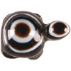 19x28mm Black Banded Sardonyx Agate TURTLE Animal Fetish Bead