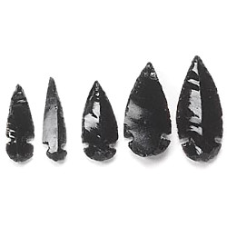 Natural Black Obsidian Hand-Knapped ARROWHEAD Assortment (undrilled)