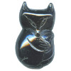 22x38mm Black Obsidian FOX Animal Fetish Pendant/Focal Bead