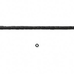 22" Strand, 2.5x3mm Block Jet (Onyx) HESHI Beads