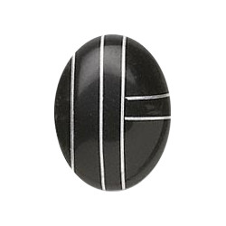 10x14mm Inlaid Black Onyx (Block) & Silver OVAL CABOCHON