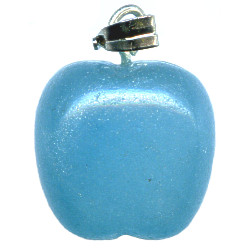 14mm Blue Quartz APPLE Charm / Pendant - with Bail