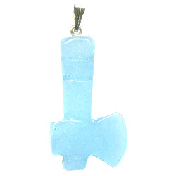 12x26mm Blue Quartz (Dyed) TOMAHAWK Charm/Pendant - with Loop & Bail