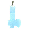 12x26mm Blue Quartz (Dyed) TOMAHAWK Charm/Pendant - with Loop & Bail