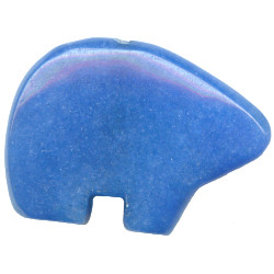 20x30mm Blue Agate Zuni BEAR Animal Fetish Bead