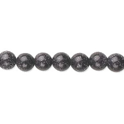 6mm Blue Goldstone ROUND Beads