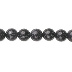 8mm Blue Goldstone ROUND Beads