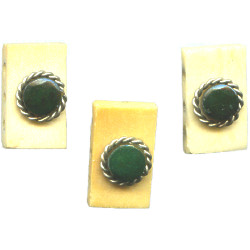 10x12mm 3-Hole Gemstone Embellished Bone SPACER BAR Component Set