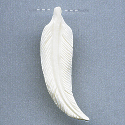 15x54mm Carved Bone FEATHER Pendant/Focal Bead