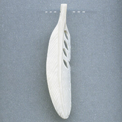 15x75mm Carved Bone FEATHER Pendant/Focal Bead