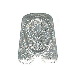 2 x 2-1/4" German Silver (Nickel) BOLO SLIDE Component: 30x40mm Oval Cabochon Setting