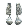 1/2" x  1-3/4" Antiqued Pewter Eagle Claw BOLO CORD TIPS