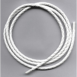 36" Braided White Leatherette BOLO CORD