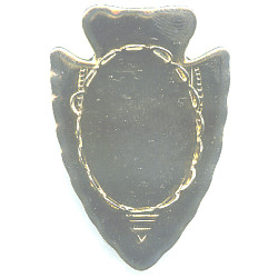 1-1/16 x 1-3/4" Gold Plated Brass Arrowhead BOLO SLIDE Component - 18x25mm Oval Bezel Setting