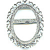 2" x 2-1/2" Silver Plated Brass Sunburst BOLO SLIDE Component - 30x40mm Oval Bezel Setting