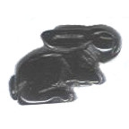 14x24mm 3-D Black Onyx RABBIT Animal Fetish Bead