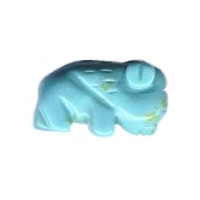 14x23mm Block Kingman Turquoise (Simulated) BUFFALO Animal Fetish Bead