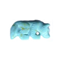 12x22mm Block Kingman Turquoise (Simulated) COYOTE/WOLF Animal Fetish Bead