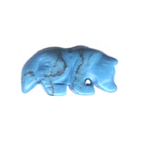 12x22mm Block Matrix Turquoise (Simulated) COYOTE/WOLF Animal Fetish Bead