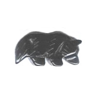 12x22mm Black Onyx COYOTE/WOLF Animal Fetish Bead