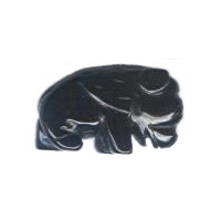 14x23mm BLACK ONYX BUFFALO Animal Fetish Bead