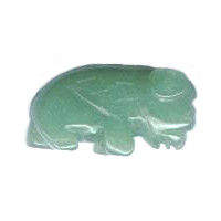 14x23mm Green Aventurine BUFFALO Animal Fetish Pendant