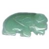 14x23mm Green Aventurine BUFFALO Animal Fetish Pendant