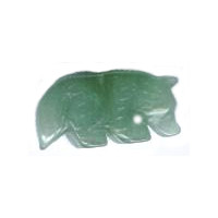 12x22mm Green Aventurine COYOTE/WOLF Animal Fetish Bead