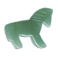 24x26mm Green Aventurine HORSE Animal Fetish Bead