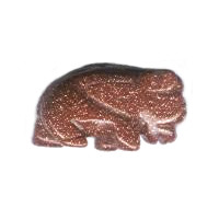 14x23mm Red Goldstone BUFFALO Animal Fetish Bead