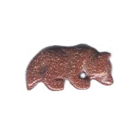 12x22mm Red Goldstone COYOTE/WOLF Animal Fetish Bead