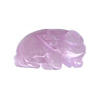 14x23mm Rose Quartz BUFFALO Animal Fetish Bead