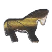 24x26mm Tigereye HORSE Animal Fetish Bead