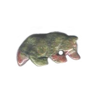 12x22mm Unakite COYOTE/WOLF Animal Fetish Bead