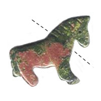 24x26mm Unakite HORSE Animal Fetish Bead