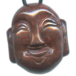 32x38mm Brecciated Jasper BUDDHA HEAD Pendant/Focal Bead