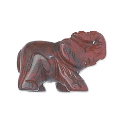 18x30mm Brecciated Jasper 3-D ELEPHANT Animal Fetish Bead