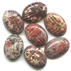 13x18mm Brecciated Jasper SCARAB, BEETLE Beads